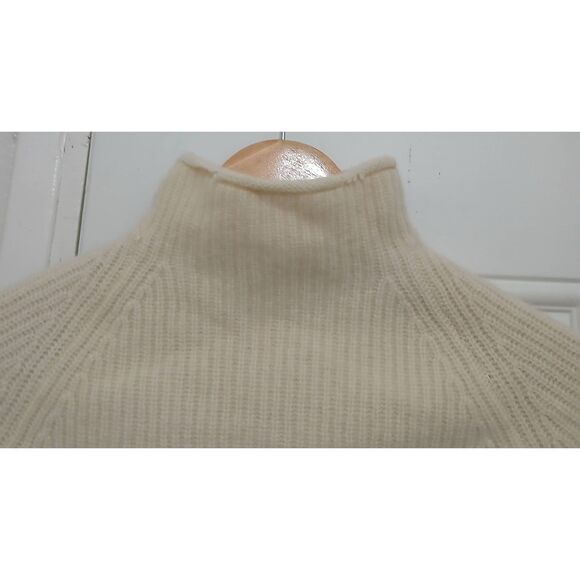 Club Monaco womens small 100% cashmere sweater mockneck raglan ivory beige - Picture 4 of 10